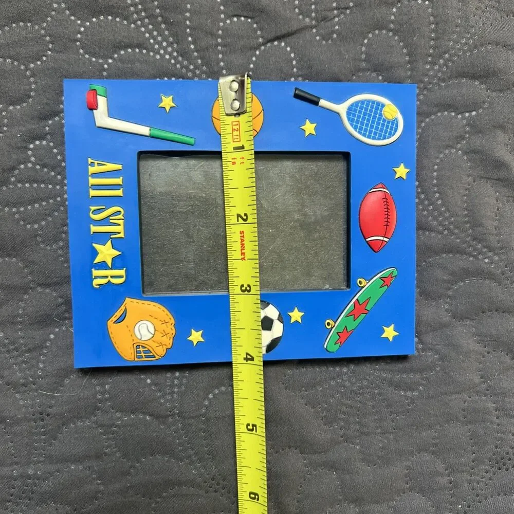 All Stars 3D Multicolor Photo Frame 5 x 4.25”, Holds 3x2” Photo Sports Kids Room